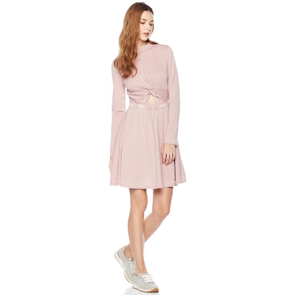 Blush Twist Front Keyhole Long Sleeve Knit Dress - Picture 4 of 4